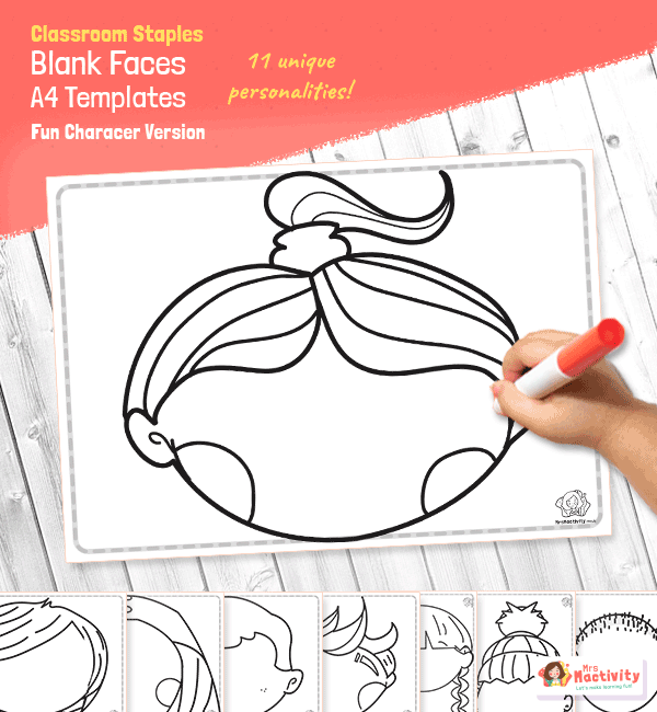 blank faces template for children to draw or paint on to