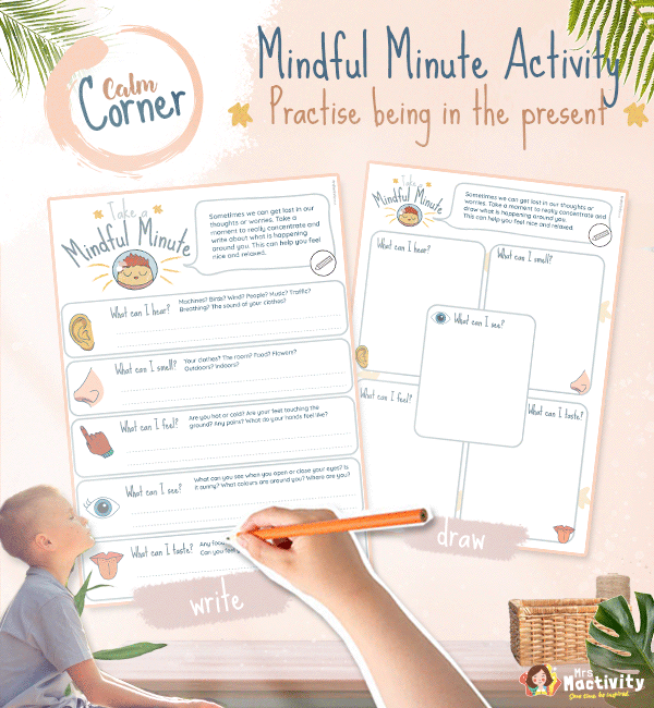 Calm Corner Mindful Minute Activity Sheet | Mrs Mactivity