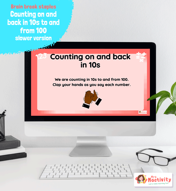 Counting On and Back in 10s To and From 100 PowerPoint Activity - Quicker Version