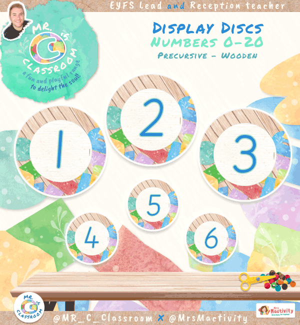 Fun and Playful Alphabet Display Discs - Wood Theme