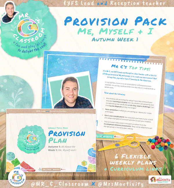 Mr C's classroom range all about me, my myself and I provision pack
