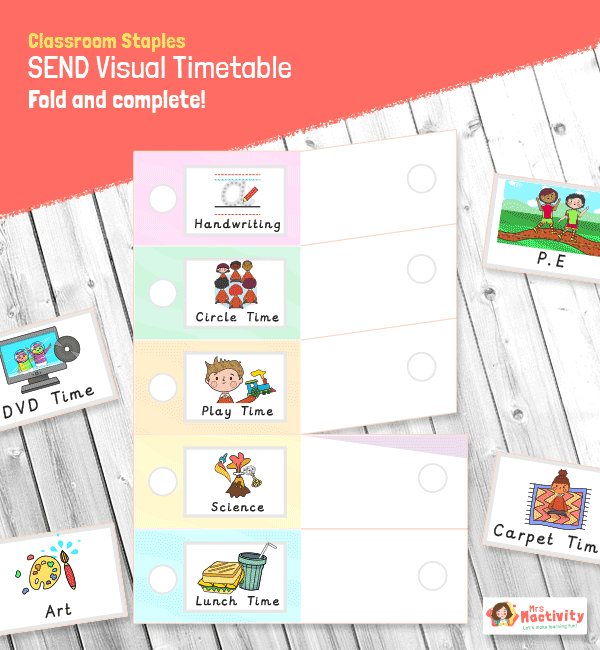 a visual timetable suitable for SEND pupils