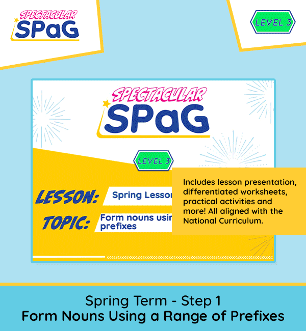 SPaG Scheme Year 3 Spring Lesson 1: Form Nouns Using a Range of Prefixes