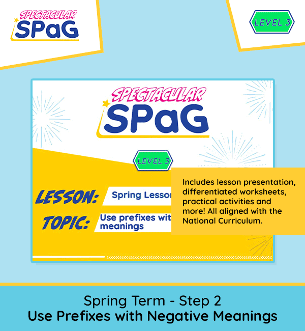 SPaG Scheme Year 3 Spring Lesson 2: Use Prefixes with Negative Meanings