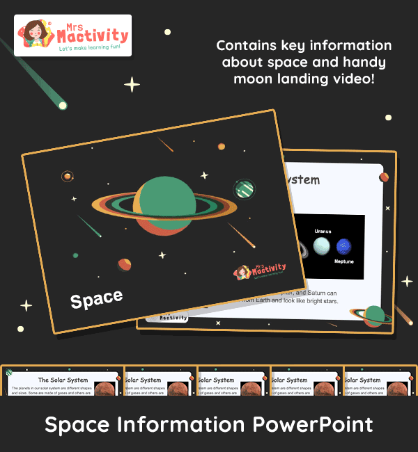 space teaching information powerpoint for KS1 KS2