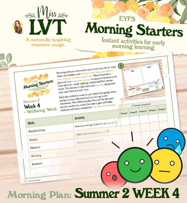 EYFS Morning Starter Jobs - Summer 2 Week 4