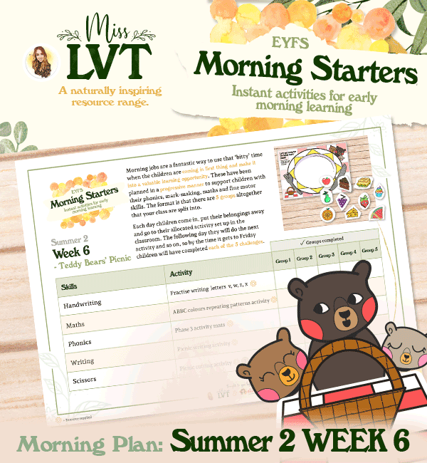 EYFS Morning Starter Jobs - Summer 2 Week 6